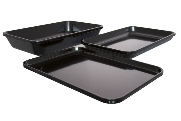 Auslagetablett u. Schalen, Melamin, schwarz, 42 x 28 x 7,6 cm
