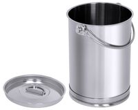 Eimer mit Deckel, zylindrisch, I: 5 ltr., D: 17,5 cm, H: 24 cm, Edelstahl Eimer mit Deckel, zylindrisch, I: 5 ltr., D: 17,5 cm, H: 24 cm, Edelstahl
