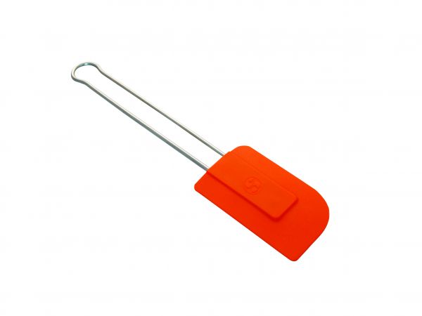 Stielschaber Silikon gross, orange, 325 mm lang, mit Metallstiel