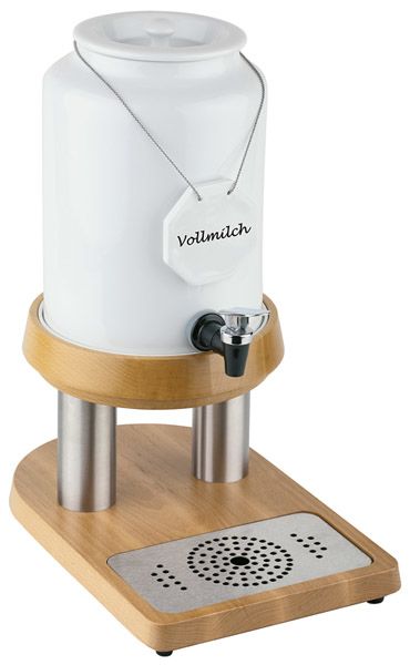 Milchkanne TOP FRESH, 23 x 32 cm, H: 42 cm, 4 ltr., Porzellan, Edelstahl, inkl. Porzellanschild