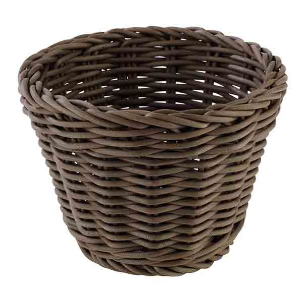 Korb, rund, D: 13 cm, H: 10 cm, PP, Fb. Braun