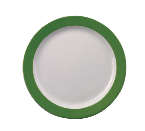 Eschenbach, Color - Frühstücks-Teller, flach Fahne, weiss/ dunkelgrün, 19 cm