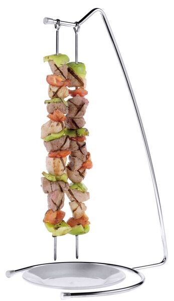 Fleischspieß-Aufhänger, Drahtgestell aus Edelstahl, D: 22 cm, H: 46 cm