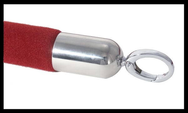 Absperrseil, samtummantelt, dunkelrot, D: 3 cm, L: 250 cm