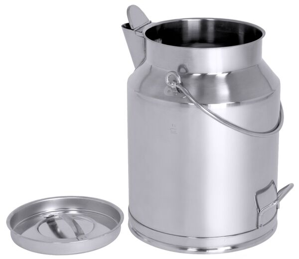 Transportkanne mit Ausgussschnaupe, I: 5 ltr., D: 17,5 cm, H: 27 cm, Edelstahl
