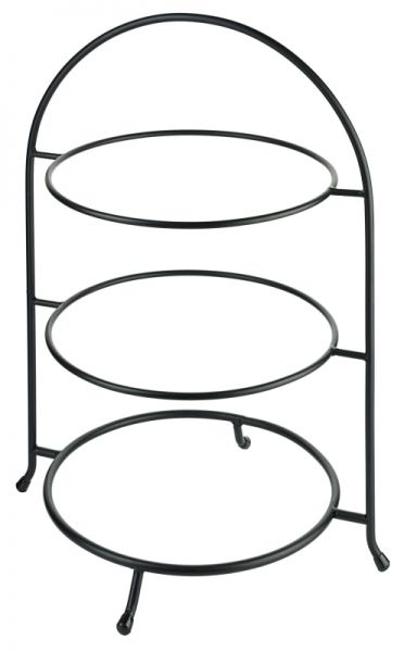 Telleretagere, 3-stufig, schwarz, Stahldraht, D: 26,5 - 31 cm, B: 36 cm, H: 48 cm