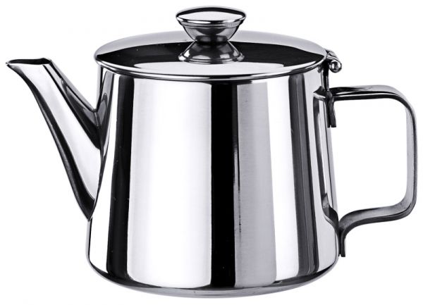 Teekanne, Scharnierdeckel und Ausgussieb, Edelstahl, I: 0,35 ltr., H: 10 cm