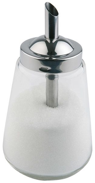 Allzweckgiesser Zucker D: 8,5 cm, H: 15 cm, 0,3 ltr., Behälter aus Glas, mit Dosierrohr