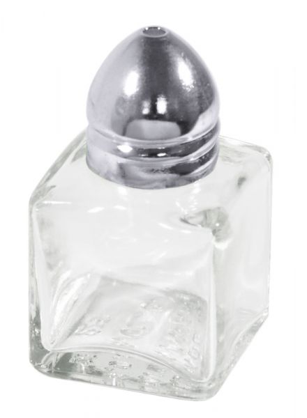 Mini-Pfefferstreuer, einzeln, Kappe mit einem Loch, Pressglas, I: 0,012 ltr., 3 x 3 cm, H: 5,5 cm