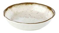 Schale STONE ART D: 20 cm, H: 4,5 cm, 0,6 ltr., Melamin, Rand: braun, weiss Schale STONE ART D: 20 cm, H: 4,5 cm, 0,6 ltr., Melamin, Rand: braun, weiss