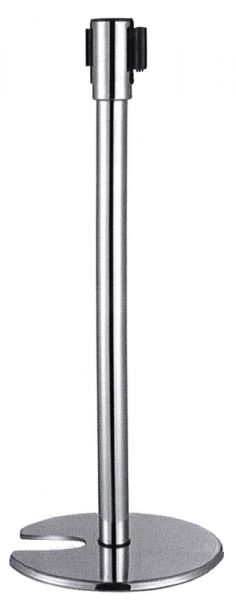 Gurtabsperrpfosten, Band blau, Edelstahl, D: 35 cm, H: 95 cm