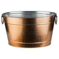 Getränkewanne TIN, 40 x 28 cm, H: 22 cm, Metall, verzinkt, PVC, außen Kupferoptik Getränkewanne TIN, 40 x 28 cm, H: 22 cm, Metall, verzinkt, PVC, außen Kupferoptik