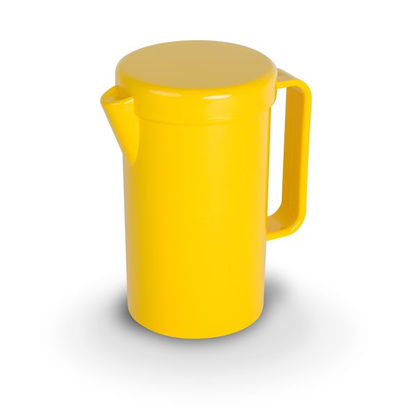 Kanne mit Deckel PC, uni, gelb, D x H: 10,5 x 19,5 cm/ 1,30 ltr.