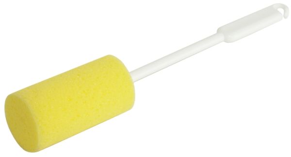 Isolierkannenschwamm, gelber Schaumstoff, Kunststoffgriff, L: 34,5 cm, D: 5,5 cm