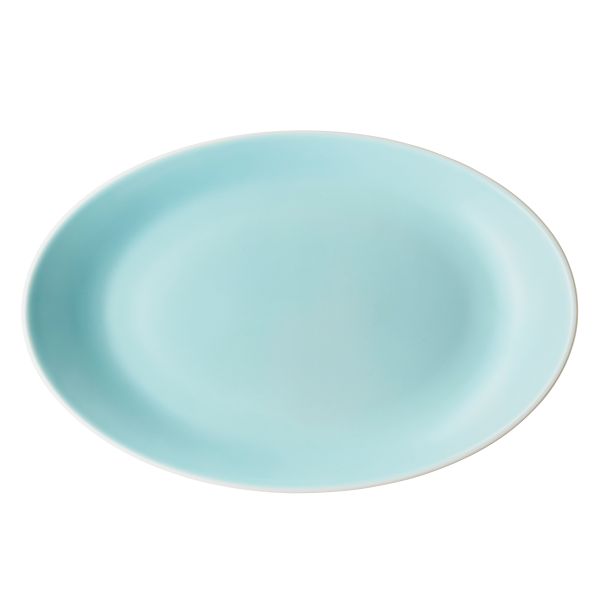 Schönwald, Hygge 7 : Dekor 63124 - Platte coup oval, hellblau, uni, 26,2 x 17,3 cm