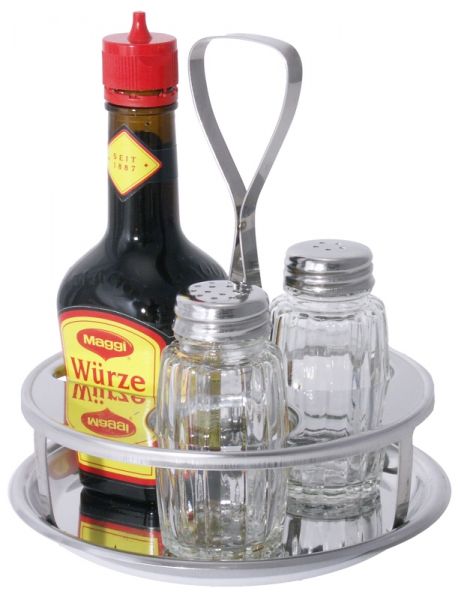 Menage Salz/Pfeffer, Maggi, Edelstahl, D: 13,5 cm, H: 14 cm
