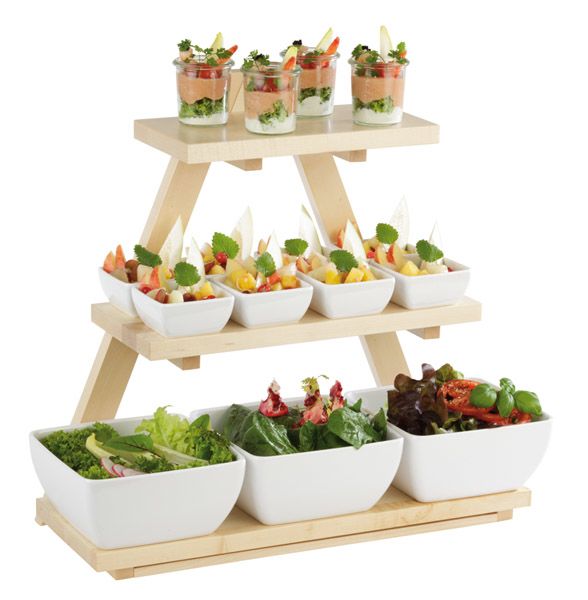 Buffetgestell TRIANGLE, 53 x 21 cm, H: 50 cm, Ahorn, massiv, 1. Ebene: 53 x 19 cm