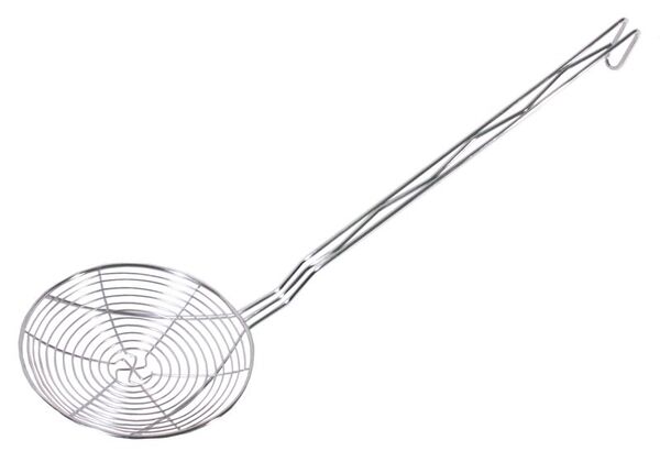 Frittierlöffel rund, Edelstahl, D: 24 cm, Stiellänge: 50 cm