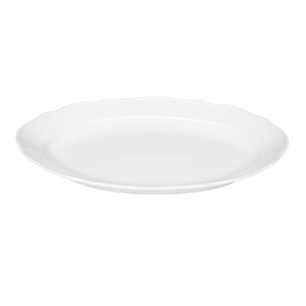Bauscher, Marie Christine - Platte oval Fahne, weiss, uni, 35 x 23 cm