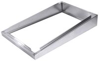 Edelstahlrahmen schräg für GN 1/1 Behälter bis 40 mm tief, Höhe: 4,5 - 10 cm Edelstahlrahmen schräg für GN 1/1 Behälter bis 40 mm tief, Höhe: 4,5 - 10 cm