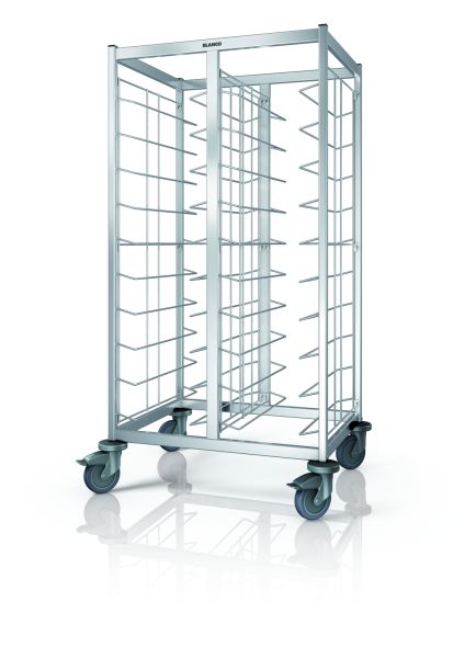 Tablett-Abräumwagen TAW 2 x 10 KN, Kap.: 20 Kantinen-Tabletts (460 x 344 mm), Trgf.: max. 150 kg, LxBxH: 88,8 x 60,7 x 155 cm