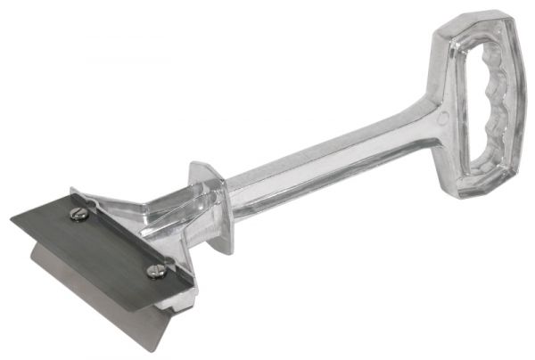 Grillreiniger mit Schutzblech, Aluminium, Edelstahl, L: 37 cm, Klingenbreite: 15,5 cm