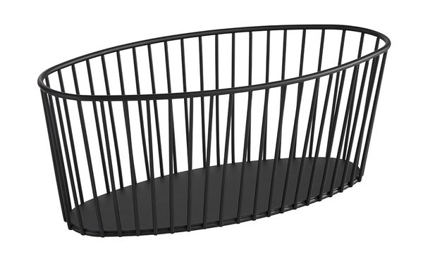 Korb URBAN 30 x 14 cm, H: 12 cm, oval, Metall schwarz