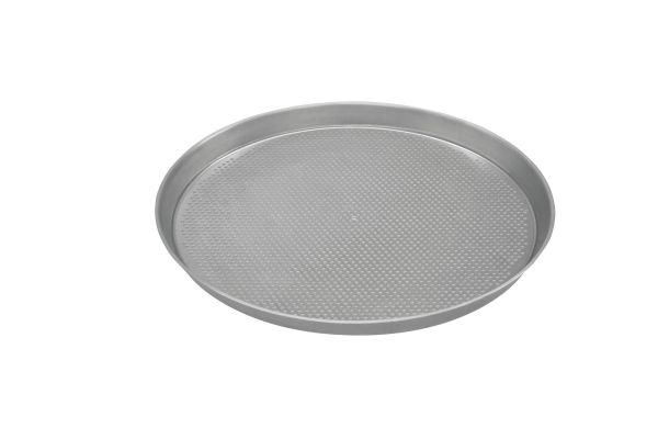 Pizzablech, Alu, Lochung 3 mm, D: 420/ 400 mm x H: 25 mm