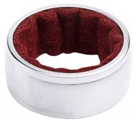 Tropfenfänger für Flaschen, verchromter Messing, Filzeinlage, B: 2 cm, D: 4 cm Tropfenfänger für Flaschen, verchromter Messing, Filzeinlage, B: 2 cm, D: 4 cm