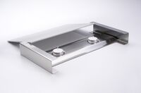 Warmhalteplatte mit 2 Teelichtern - Modell 330, Edelstahl, Aluminium, LxBxH: 384 x 200 x 52 mm Warmhalteplatte mit 2 Teelichtern - Modell 330, Edelstahl, Aluminium, LxBxH: 384 x 200 x 52 mm