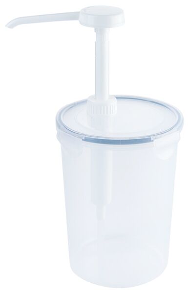 Dispenser rund, mit 30 ml Pumpe, I: 2 ltr., D: 12,5 cm, H: 30,5 cm, PP