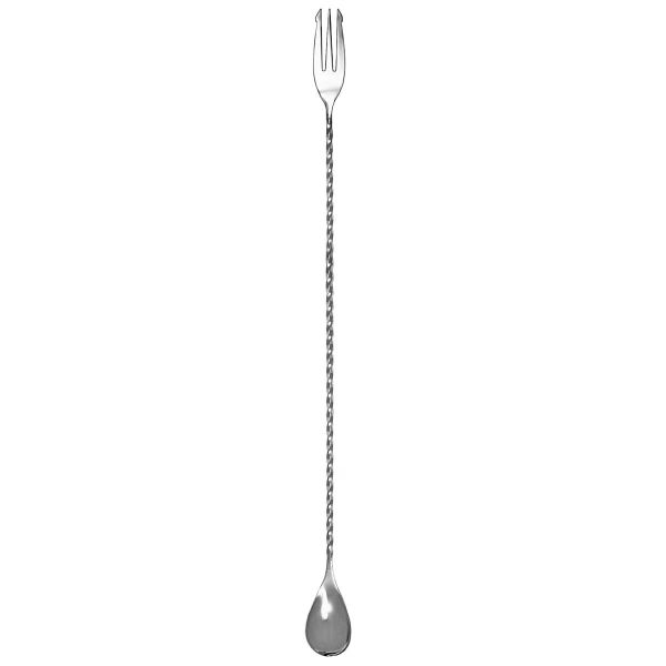 Barlöffel mit Gabel, Edelstahl, 40 cm, 2 x 12 x 42 cm