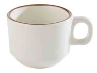 Tasse LAGOON, D: 8 cm, H: 6 cm, 0,17 ltr., Melamin, kupferfarbener Rand Tasse LAGOON, D: 8 cm, H: 6 cm, 0,17 ltr., Melamin, kupferfarbener Rand