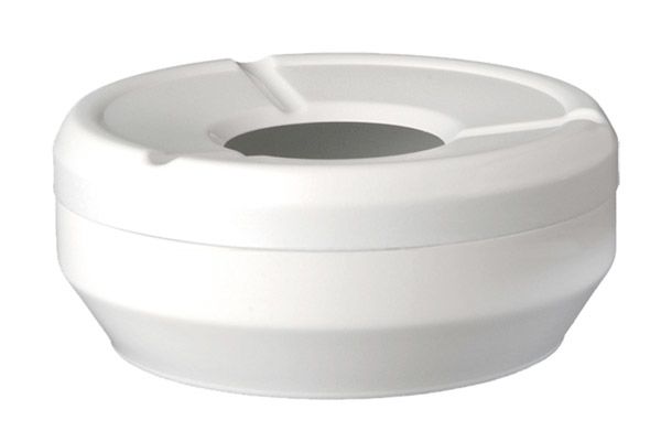 Wind-Aschenbecher D: 10 cm, H: 4 cm, Melamin, weiss