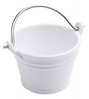 Minieimer aus Porzellan, mit Bügel, weiss, I: 0,115 ltr., D: 7 cm, H: 6 cm Minieimer aus Porzellan, mit Bügel, weiss, I: 0,115 ltr., D: 7 cm, H: 6 cm
