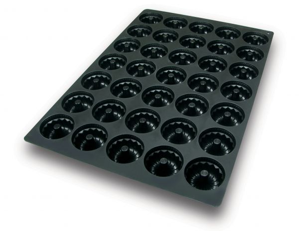 Silikon - Backform 400 x 600 mm, Gugelhupf, 35 x 80 ml, D: 60 mm, H: 30 mm