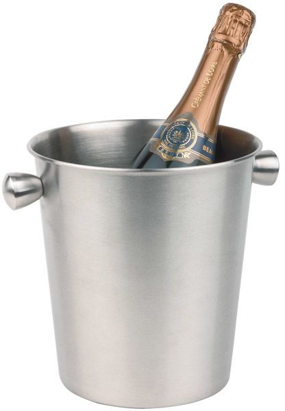 Wein / Sektkühler D: 20 cm, H: 20,5 cm, Edelstahl, matt poliert, Fuß D:: 15 cm, I: 4 ltr.