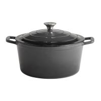 Kochtopf m. Deckel 5 STARS, Gusseisen emailliert, D: 28 cm, H: 13 cm, I: 6 ltr., aussen: anthrazit, innen: creamy Kochtopf m. Deckel 5 STARS, Gusseisen emailliert, D: 28 cm, H: 13 cm, I: 6 ltr., aussen: anthrazit, innen: creamy