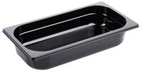 GN-Behälter 1/3, Polycarbonat schwarz, 17,6 x 32,5 cm Tiefe: 65 mm, I: 2,71 ltr. GN-Behälter 1/3, Polycarbonat schwarz, 17,6 x 32,5 cm Tiefe: 65 mm, I: 2,71 ltr.