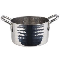 Serviertöpfchen, D: 9,5 cm, H: 5,5 cm, Edelstahl, 0,3 Liter, gehämmerte Oberfäche Serviertöpfchen, D: 9,5 cm, H: 5,5 cm, Edelstahl, 0,3 Liter, gehämmerte Oberfäche