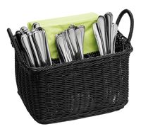 Besteckkorb ECONOMIC 26 x 18 cm, H: 15 cm, PP, Fb. Schwarz, 2 Griffe Besteckkorb ECONOMIC 26 x 18 cm, H: 15 cm, PP, Fb. Schwarz, 2 Griffe