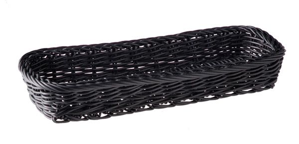 Besteckkorb ECONOMIC, 27 x 10 cm, H: 4,5 cm, Polypropylen, schwarz, geflochten