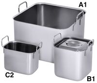 Bain-Marie-Einsatz 5 l Serie B / mittel, I: 0,5 ltr., 15,5 x 15,5 x 23,5 cm Bain-Marie-Einsatz 5 l Serie B / mittel, I: 0,5 ltr., 15,5 x 15,5 x 23,5 cm