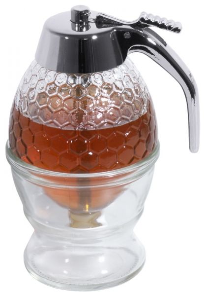 Honigspender, Pressglas, Kunststoffkappe, I: 0,2 ltr., D: 8,5 cm, H: 15 cm