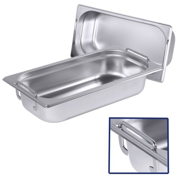 GN-Behälter m. Fallgriffen GN 1/3, 17,6 x 32,5 cm, Tiefe: 150 mm