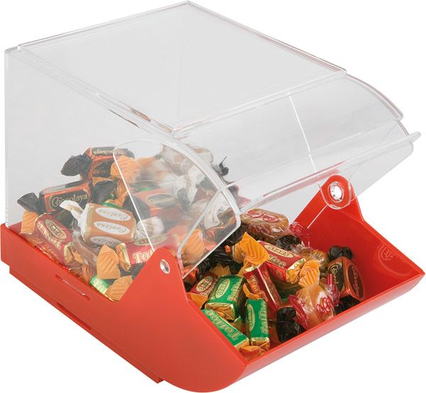 Universalbox 23 x 14,5 cm, H: 15 cm, Unterteil rot, Polypropylen mit Öffnungsklappe