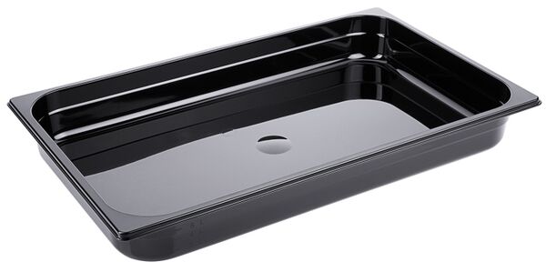 GN-Behälter 1/1, Polycarbonat schwarz, 53 x 32,5 cm, Tiefe: 65 mm, I: 8,3 ltr.