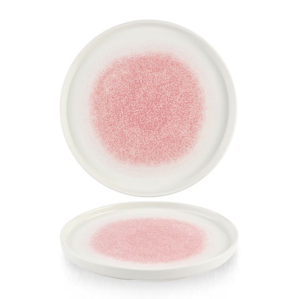 Churchill, Raku : Rose Quartz Pink - Teller flach m. erhöhten Rand, 26 x 2 cm