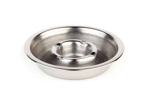 Aschenbecher D: 14 cm, H: 2,5 cm, Edelstahl, matt poliert