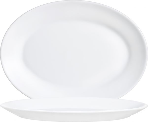 Arcoroc, Restaurant - Platte oval, uni, weiss, 29,5 x 20,9 cm